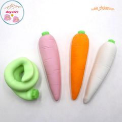 Đồ Chơi Bóp Tay Squishy Cà Rốt Mochi - Đồ Chơi Giảm Stress Dễ Thương, An Toàn Cho Trẻ Em và Người Lớn