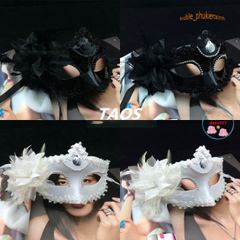 Mặt Nạ Lông Vũ Trang Trí Halloween & Giáng Sinh - Phụ Kiện Hóa Trang Ấn Tượng Cho Tiệc Tùng và Lễ Hội