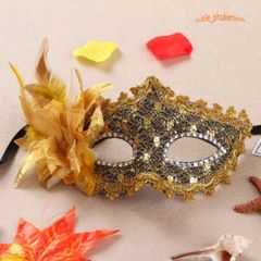 Mặt Nạ Nửa Mặt Kim Sa Sang Trọng Đỏ - Phụ Kiện Tiệc Tùng, Halloween, Khiêu Vũ, Lễ Hội - Thể Hiện Phong Cách Bí Ẩn