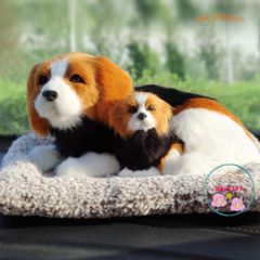 Gấu Bông [CÚN ĐÔI] Đốm Đen Vàng Mẹ Con với Lõi Than Hoạt Tính - Khử Mùi & Lọc Không Khí Cho Xe Hơi, Trang Trí Dễ Thương
