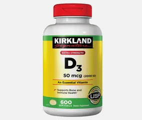 Viên Uống Vitamin D3 Kirkland Extra Strength 50mcg - Hỗ Trợ Xương Khớp, 600 Viên - Sản Phẩm Chính Hãng Mỹ