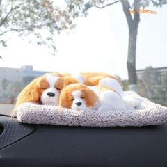 Thú Bông Cún Tai Dài Cộc Nâu Khử Mùi - Đồ Trang Trí Xe Hơi Dễ Thương với Lõi Than Hoạt Tính Hút Ẩm và Khử Mùi