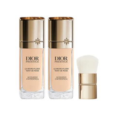 Set Kem Nền + Cọ Trang Điểm Dior Prestige Le Micro-Fluide Teint De Rose Tone 1N - Hạng Sang, Lớp Nền Tự Nhiên, Tôn Vinh Vẻ Đẹp Da