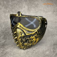Mặt Nạ Cosplay Đinh Tán Vibro Đen Bạc - Phụ Kiện Hóa Trang Hip-Hop Độc Đáo Cho Halloween, Festival, và Sự Kiện Nghệ Thuật