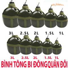 Bình Tông Nhôm Xanh Kiểu Lính Cổ Điển - Bình Đựng Nước và Rượu Tiện Lợi Cho Đi Rừng và Cắm Trại