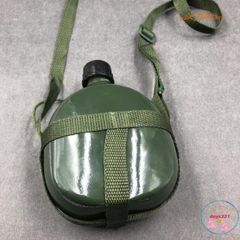 Bình Tông Nhôm Xanh Kiểu Lính Cổ Điển - Bình Đựng Nước và Rượu Tiện Lợi Cho Đi Rừng và Cắm Trại