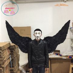 Cánh Thiên Thần Trắng & Cánh Ác Quỷ Đen Cosplay 160x90CM - Phụ Kiện Thời Trang Hóa Trang Độc Đáo cho Halloween và Tiệc Tùng