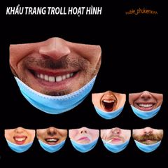 Khẩu Trang Người Cười Hài Hước - Chất Liệu Vải Cotton Mềm 2 Lớp, Bảo Vệ Và Thể Hiện Cá Tính, Quà Tặng Vui Nhộn