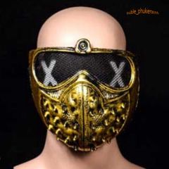 Mặt Nạ Cosplay Đinh Tán Vibro Màu Đen-Bạc - Phụ Kiện Hóa Trang Hip Hop Độc Đáo Cho Halloween và Tiệc Tùng