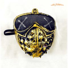 Mặt Nạ Cosplay Đinh Tán Vibro Màu Đen-Bạc - Phụ Kiện Hóa Trang Hip Hop Độc Đáo Cho Halloween và Tiệc Tùng