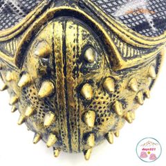 Mặt Nạ Cosplay Đinh Tán Vibro Màu Đen-Bạc - Phụ Kiện Hóa Trang Hip Hop Độc Đáo Cho Halloween và Tiệc Tùng
