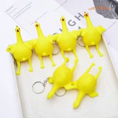 Móc Khóa Gà Silicon Đáng Yêu - Móc Chìa Khóa Gà Đẻ Trứng Ngộ Nghĩnh, Phụ Kiện Thời Trang Dễ Thương, Quà Tặng Hài Hước