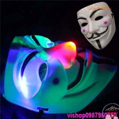 Mặt Nạ Hacker Anonymous Phát Sáng LED - Phụ Kiện Hóa Trang Độc Đáo Cho Halloween, Tiệc Tùng, Cosplay