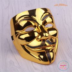 Mặt Nạ Hacker Vàng Bóng - Phụ Kiện Hóa Trang Cao Cấp Cho Tiệc Halloween và Lễ Hội, Sống Động và Thú Vị