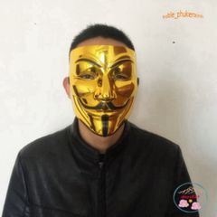 Mặt Nạ Hacker Vàng Bóng - Phụ Kiện Hóa Trang Cao Cấp Cho Tiệc Halloween và Lễ Hội, Sống Động và Thú Vị