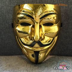 Mặt Nạ Hacker Vàng Bóng - Phụ Kiện Hóa Trang Cao Cấp Cho Tiệc Halloween và Lễ Hội, Sống Động và Thú Vị