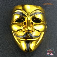 Mặt Nạ Hacker Vàng Bóng - Phụ Kiện Hóa Trang Cao Cấp Cho Tiệc Halloween và Lễ Hội, Sống Động và Thú Vị