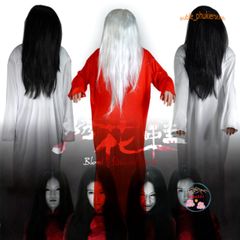 Bộ tóc giả trắng xõa dài 70cm - Hóa trang Halloween, Quay video TikTok, Cosplay - Phụ kiện thời trang độc đáo cho lễ hội