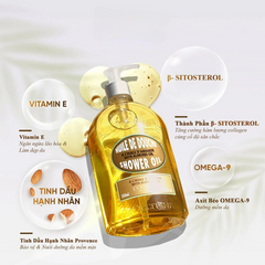 Sữa Tắm Dầu Hạnh Nhân L'Occitane 500ml - Sạch Da, Cung Cấp Độ Ẩm, Hương Thơm Thư Giãn Chính Hãng