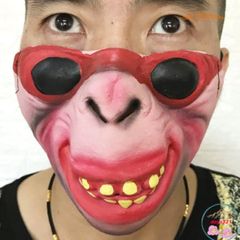 Khẩu Trang Nửa Mặt Họa Tiết 3D Hài Hước - Mặt Nạ Troll Độc Đáo, Phụ Kiện Thời Trang Cho Cả Nam Nữ, Bảo Vệ Bụi Bẩn, Dễ Dàng Tái Sử Dụng