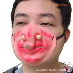 Khẩu Trang Nửa Mặt Họa Tiết 3D Hài Hước - Mặt Nạ Troll Độc Đáo, Phụ Kiện Thời Trang Cho Cả Nam Nữ, Bảo Vệ Bụi Bẩn, Dễ Dàng Tái Sử Dụng