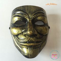 Mặt Nạ Hacker Ánh Kim Vàng Bạc Đen Trắng - Phụ Kiện Hóa Trang Thời Trang Độc Đáo Cho Halloween & Cosplay