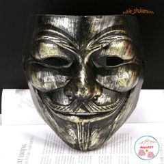 Mặt Nạ Hacker Ánh Kim Vàng Bạc Đen Trắng - Phụ Kiện Hóa Trang Thời Trang Độc Đáo Cho Halloween & Cosplay