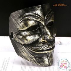Mặt Nạ Hacker Ánh Kim Vàng Bạc Đen Trắng - Phụ Kiện Hóa Trang Thời Trang Độc Đáo Cho Halloween & Cosplay