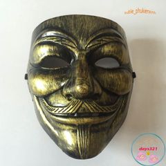 Mặt Nạ Hacker Ánh Kim Vàng Bạc Đen Trắng - Phụ Kiện Hóa Trang Thời Trang Độc Đáo Cho Halloween & Cosplay
