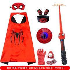 Bộ Trang Phục Hóa Trang Người Nhện Cho Bé - Áo Liền Quần Siêu Anh Hùng Kèm Mũ, Chất Liệu Satin Mềm Mại, Thích Hợp Halloween và Tiệc Hóa Trang