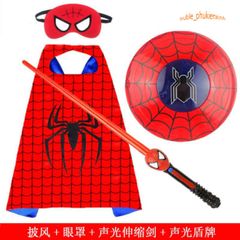Bộ Trang Phục Siêu Nhân Nhện Lưới 4 Chi Tiết - Mặt Nạ, Áo, Quần, Áo Choàng Cho Bé Trai 10-26kg - Trang Phục Hóa Trang Cho Bé