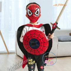 Bộ Trang Phục Siêu Nhân Nhện Cho Bé - Dài Tay Chất Thun Co Giãn, Thoải Mái - Hoá Trang Halloween Hoàn Hảo