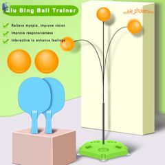 Bộ đồ chơi bóng bàn phản xạ - Phát triển kỹ năng vận động cho trẻ nhỏ với 2 vợt và 3 bóng bàn đặc biệt, sản phẩm thể thao giải trí tuyệt vời.