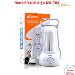 Đèn Pin Tích Điện KM 783 - Chiếu Sáng LED Siêu Sáng, Dự Phòng Pin Lớn 6000mAh, Thời Gian Chiếu Sáng 15 Giờ - Tiện Lợi Cho Mọi Hoạt Động Ngoài Trời
