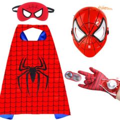 Bộ trang phục siêu anh hùng Người Nhện - Áo choàng và mặt nạ cosplay trẻ em, đồ chơi Halloween độc đáo, quà sinh nhật sáng tạo