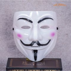 Mặt Nạ Hacker Anonymous Trắng - Phụ Kiện Halloween Độc Đáo Cho Nam Nữ, Biểu Tượng Thế Giới Công Nghệ