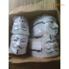 Mặt Nạ Hacker Anonymous Trắng - Phụ Kiện Halloween Độc Đáo Cho Nam Nữ, Biểu Tượng Thế Giới Công Nghệ
