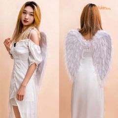 Đôi Cánh Thiên Thần Trắng - Phụ Kiện Hóa Trang Cho Trẻ Em & Người Lớn - Cánh Vũ Mềm Mại, Thời Trang Tiệc Tùng
