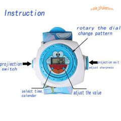 Đồng Hồ Ánh Sáng LED 3D Hình Hello Kitty & Doraemon - 20 Mẫu Chiếu Độc Đáo Dành Cho Trẻ Em và Người Lớn, Trang Trí Không Gian Vui Tươi