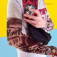 Găng Tay Chống Nắng Hình Xăm 3D - Bảo Vệ Tay Khi Đi Xe, Phong Cách Thời Trang Unisex, Dùng Để Chống UV, Thể Thao Ngoài Trời