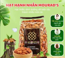 Hạnh Nhân Úc Mourad’s 500g - Hạt Sấy Chín Tách Vỏ, Giàu Chất Xơ, Vitamin E – Snack Healthy Giảm Cân, Làm Sữa Thơm Ngon