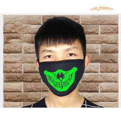 Khẩu Trang Phát Sáng Đầu Lâu Dạ Quang - Phụ Kiện Halloween Thú Vị, Khẩu Trang Cosplay Unisex, Chống Bụi và Giữ Ấm