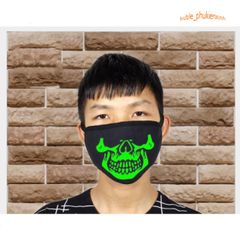 Khẩu Trang Phát Sáng Đầu Lâu Dạ Quang - Phụ Kiện Halloween Thú Vị, Khẩu Trang Cosplay Unisex, Chống Bụi và Giữ Ấm