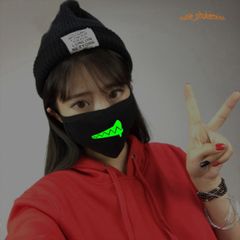 Khẩu Trang Phát Sáng Đầu Lâu Dạ Quang - Phụ Kiện Halloween Thú Vị, Khẩu Trang Cosplay Unisex, Chống Bụi và Giữ Ấm