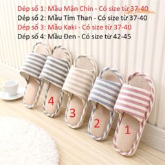 Dép Vải Họa Tiết Kẻ Sọc - Phong Cách Hàn Quốc Tiện Lợi Cho Nhà, Văn Phòng, Dạo Phố - Màu Kaki Đẹp Mắt