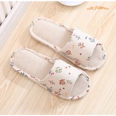 Dép Vải Họa Tiết Kẻ Sọc - Phong Cách Hàn Quốc Tiện Lợi Cho Nhà, Văn Phòng, Dạo Phố - Màu Kaki Đẹp Mắt
