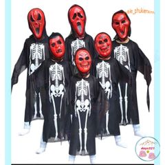 Áo Choàng Hóa Trang Halloween Hình Bộ Xương - Đầu Lâu, Dơi, Ma Cà Rồng - Thời Trang Dạ Hội Độc Đáo cho Nữ