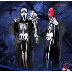 Áo Choàng Hóa Trang Halloween Hình Bộ Xương - Đầu Lâu, Dơi, Ma Cà Rồng - Thời Trang Dạ Hội Độc Đáo cho Nữ