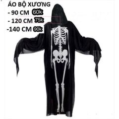 Trang phục hóa trang bộ xương Halloween cho bé - Độc đáo, dễ thương, nhiều kích thước, quà tặng lý tưởng cho dịp lễ ma quái!
