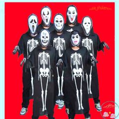 Bộ Trang Phục Halloween Kinh Dị - Áo Quần Xương Người và Mặt Nạ Đầu Lâu Cho Nam Nữ - Phụ Kiện Thời Trang Độc Đáo